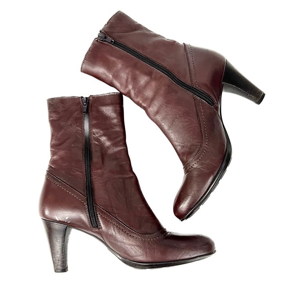 La Canadienne Burgundy Heeled Boots - Size 8.5 - Picture 6 of 9